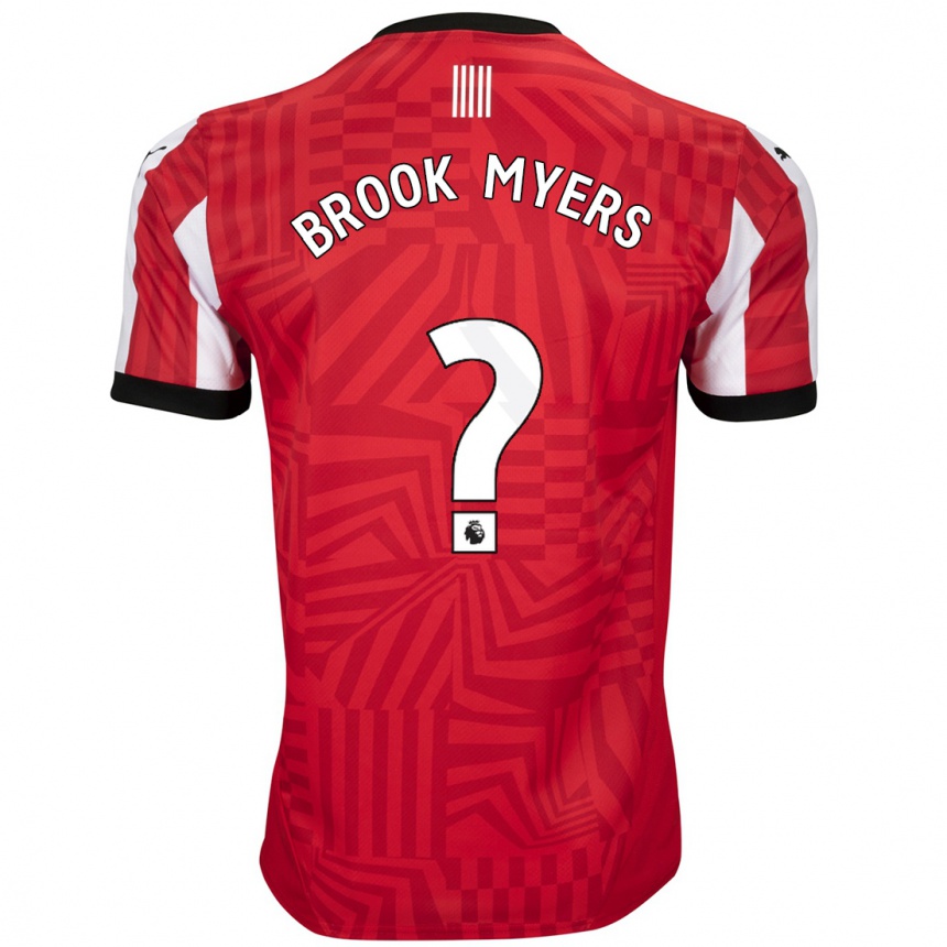 Niño Fútbol Camiseta Brook Myers #0 Rojo Blanco 1ª Equipación 2024/25