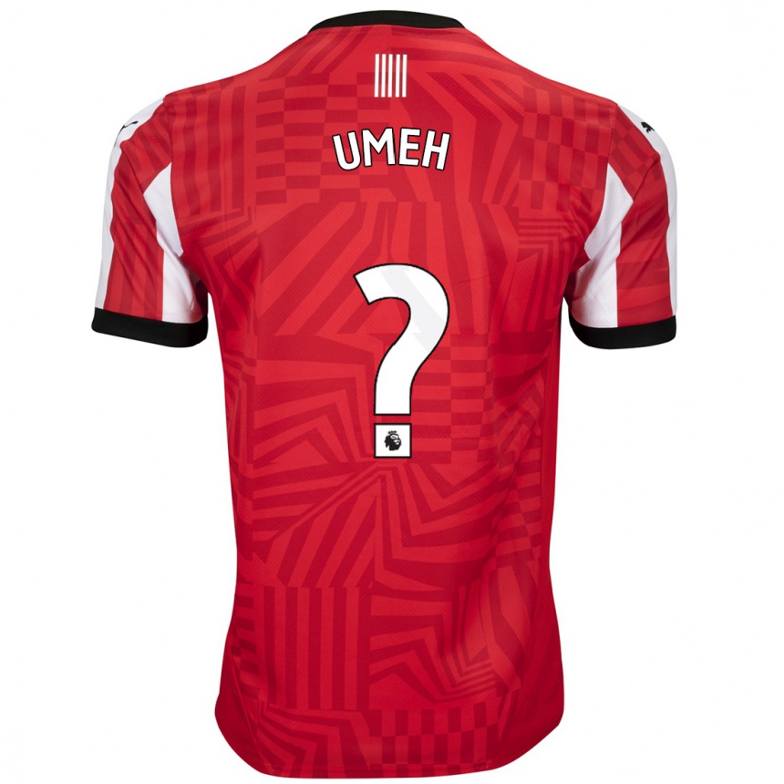 Niño Fútbol Camiseta Leo Umeh #0 Rojo Blanco 1ª Equipación 2024/25