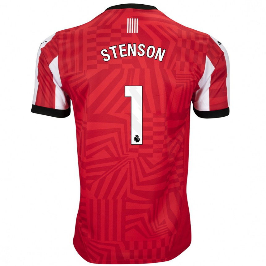 Niño Fútbol Camiseta Fran Stenson #1 Rojo Blanco 1ª Equipación 2024/25