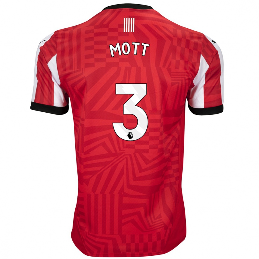 Niño Fútbol Camiseta Millicent Mott #3 Rojo Blanco 1ª Equipación 2024/25