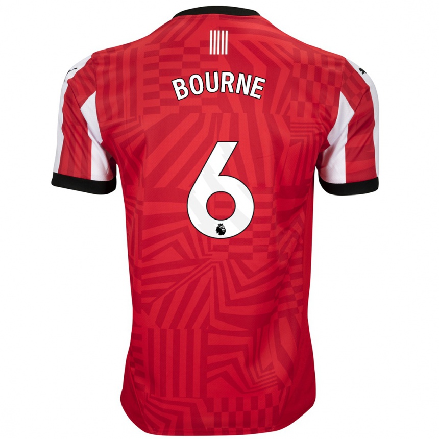 Niño Fútbol Camiseta Tara Bourne #6 Rojo Blanco 1ª Equipación 2024/25