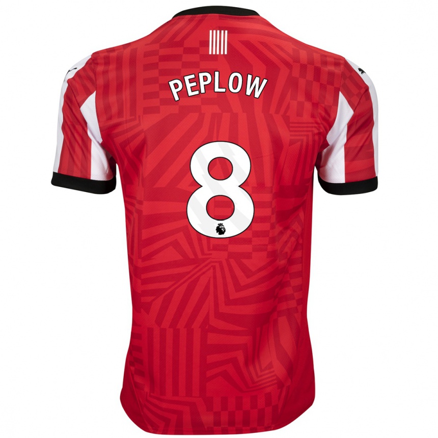 Niño Fútbol Camiseta Chloe Peplow #8 Rojo Blanco 1ª Equipación 2024/25