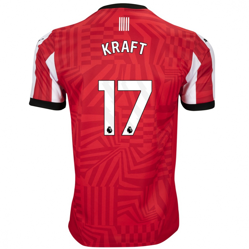 Niño Fútbol Camiseta Emily Kraft #17 Rojo Blanco 1ª Equipación 2024/25