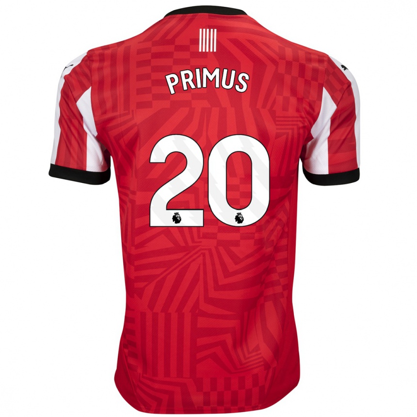 Niño Fútbol Camiseta Atlanta Primus #20 Rojo Blanco 1ª Equipación 2024/25