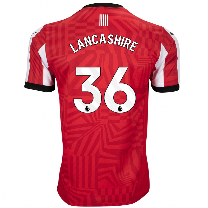 Niño Fútbol Camiseta Olly Lancashire #36 Rojo Blanco 1ª Equipación 2024/25