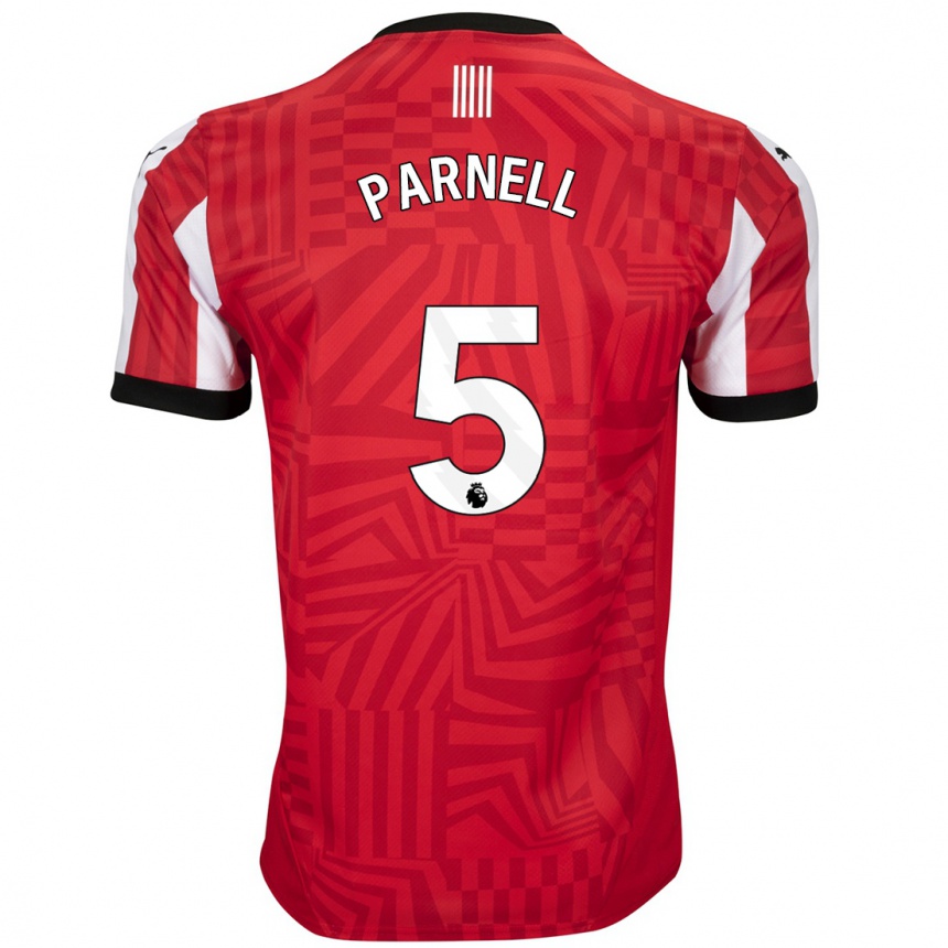 Niño Fútbol Camiseta Rosanna Parnell #5 Rojo Blanco 1ª Equipación 2024/25