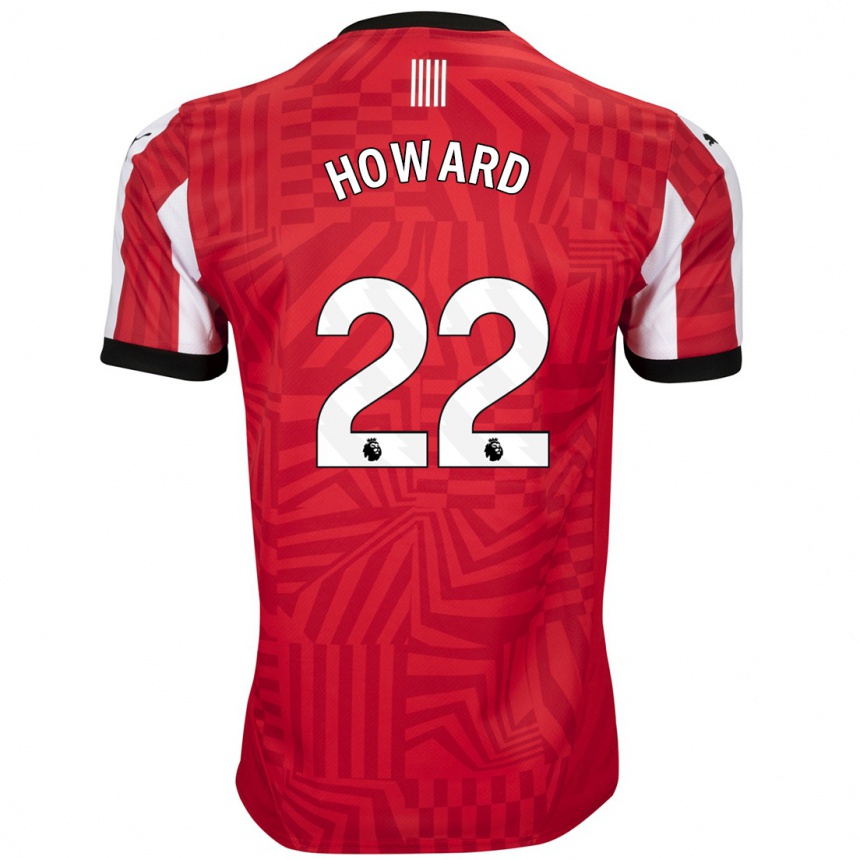 Niño Fútbol Camiseta Bethany-May Howard #22 Rojo Blanco 1ª Equipación 2024/25