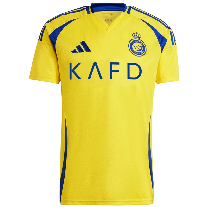 Niño Fútbol Camiseta Mohammed Qasem #24 Amarillo Azul 1ª Equipación 2024/25