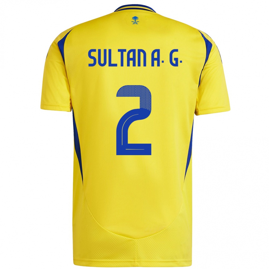 Niño Fútbol Camiseta Sultan Al-Ghannam #2 Amarillo Azul 1ª Equipación 2024/25