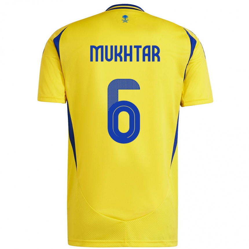 Niño Fútbol Camiseta Mukhtar Ali #6 Amarillo Azul 1ª Equipación 2024/25