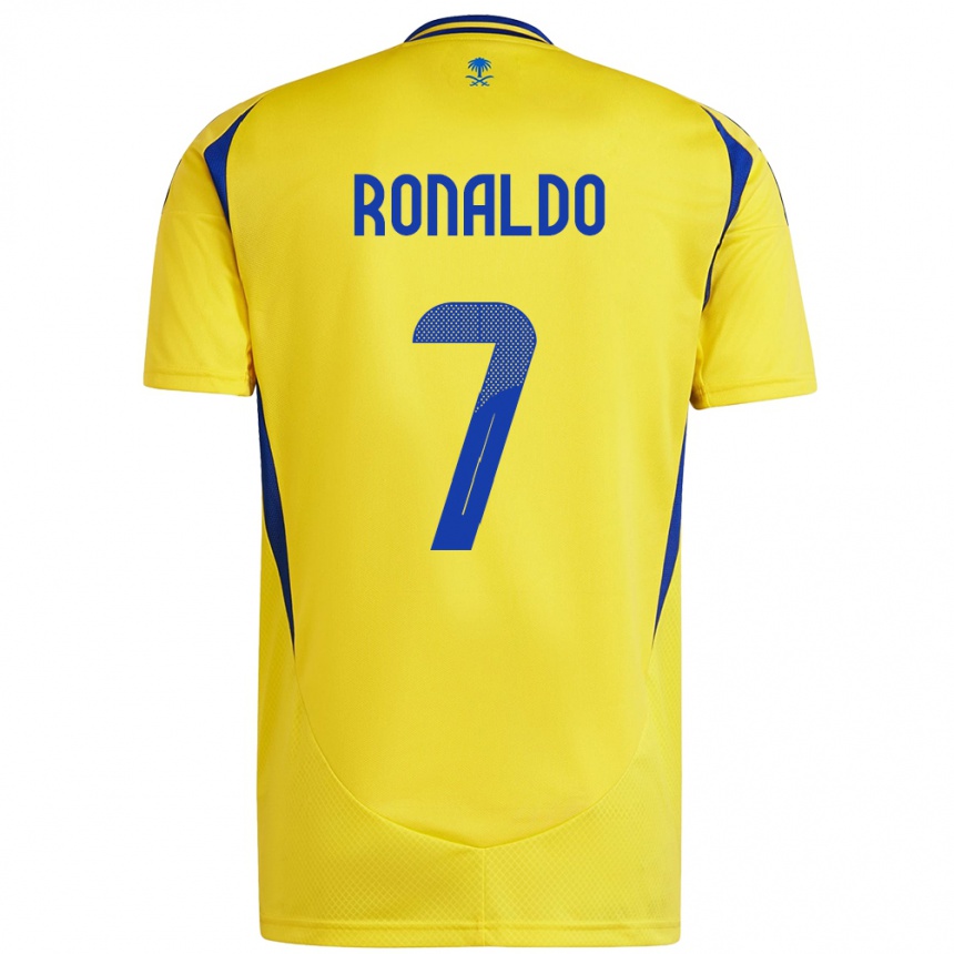 Niño Fútbol Camiseta Cristiano Ronaldo #7 Amarillo Azul 1ª Equipación 2024/25