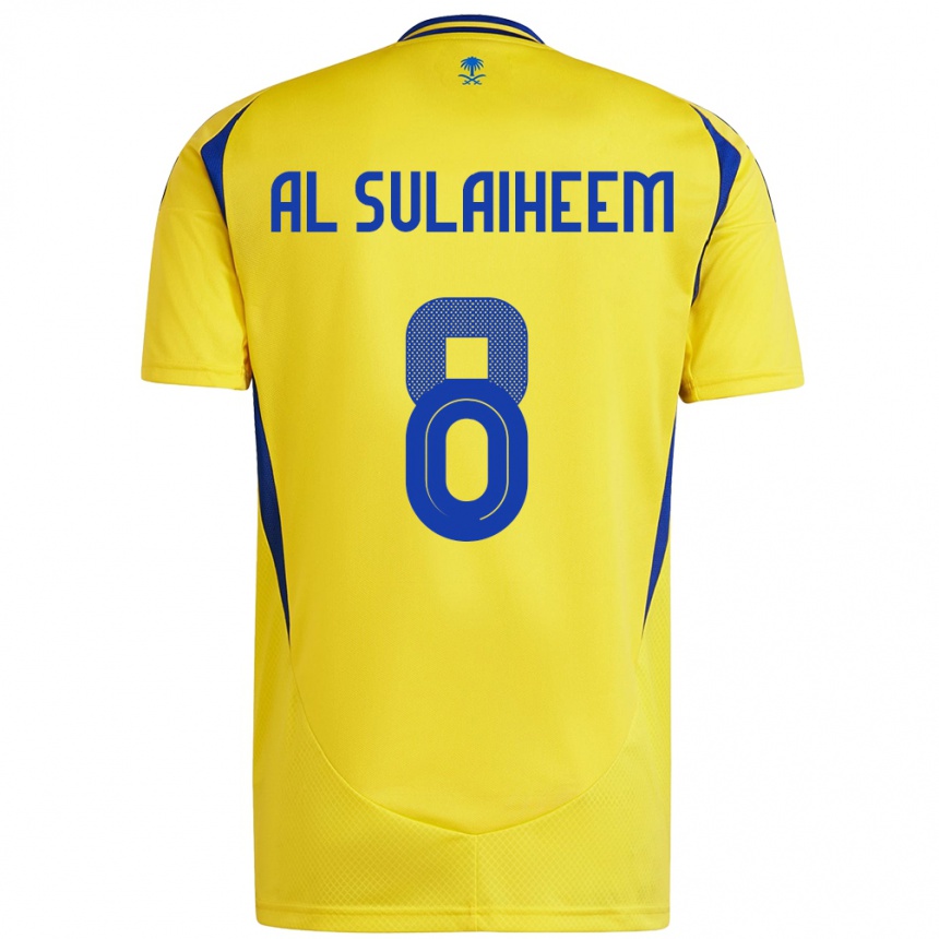 Niño Fútbol Camiseta Abdulmajeed Al-Sulaiheem #8 Amarillo Azul 1ª Equipación 2024/25