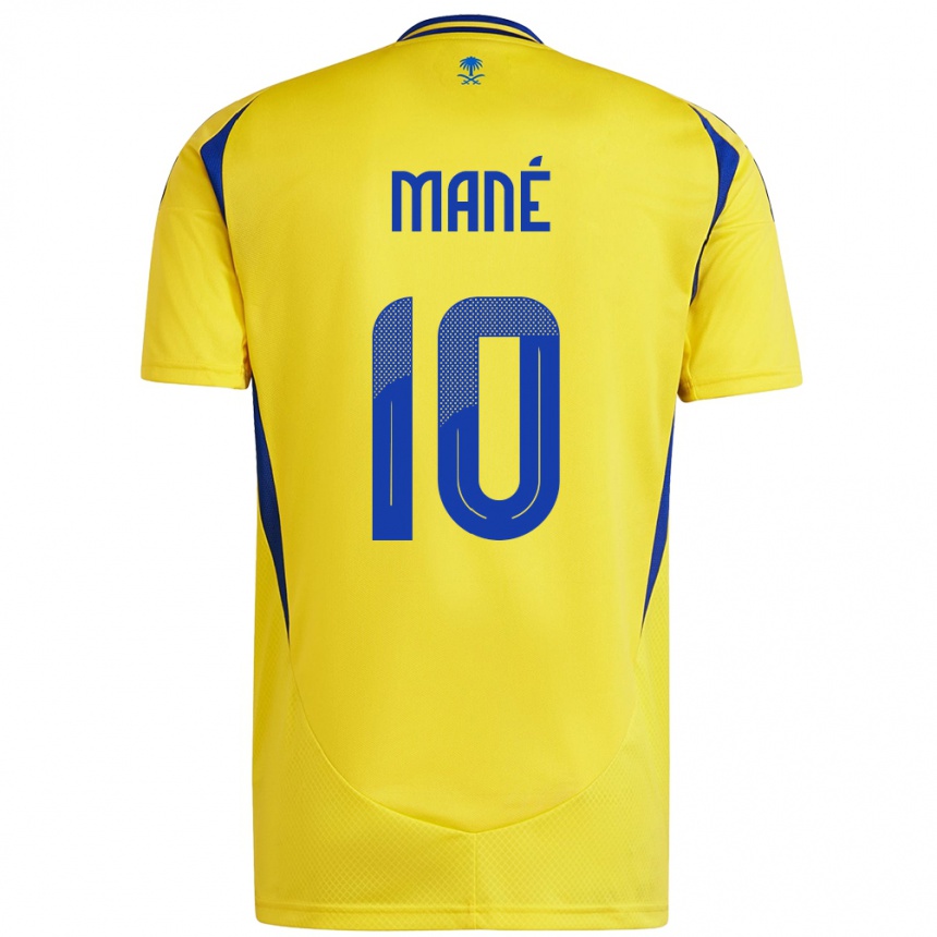 Niño Fútbol Camiseta Sadio Mane #10 Amarillo Azul 1ª Equipación 2024/25