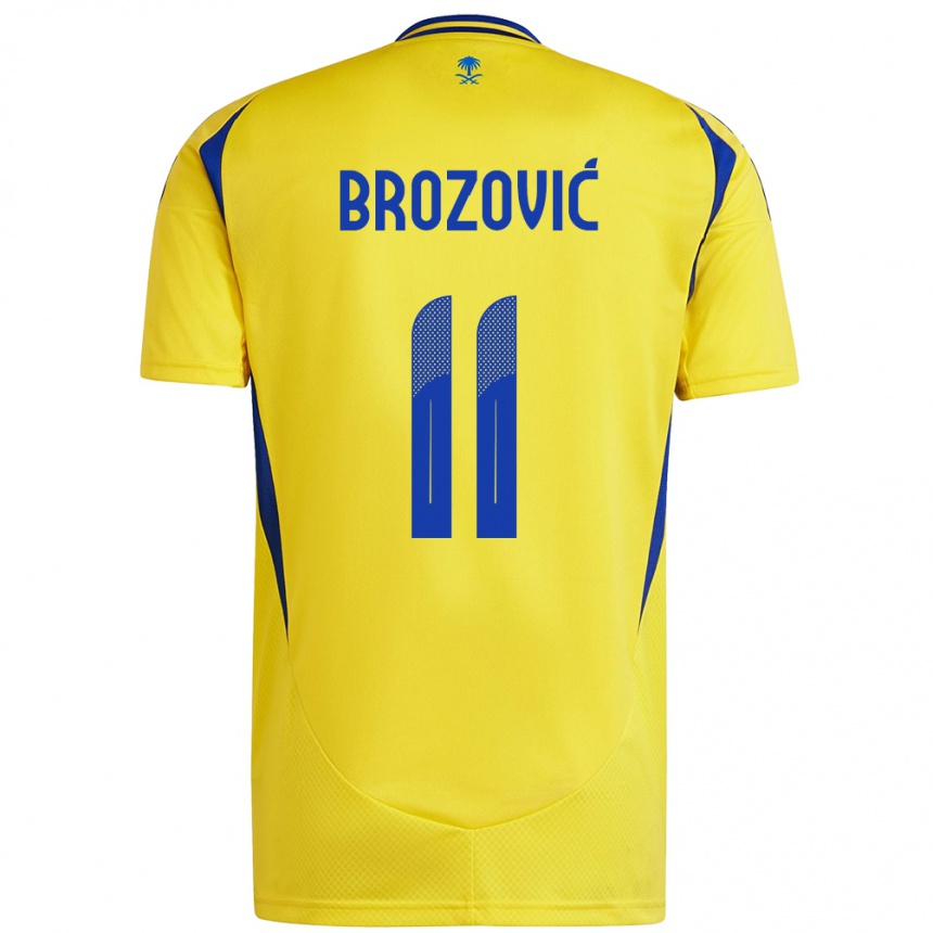 Niño Fútbol Camiseta Marcelo Brozovic #11 Amarillo Azul 1ª Equipación 2024/25