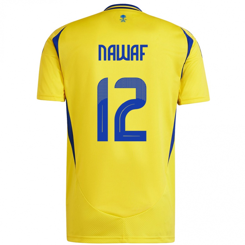 Niño Fútbol Camiseta Nawaf Al-Boushal #12 Amarillo Azul 1ª Equipación 2024/25