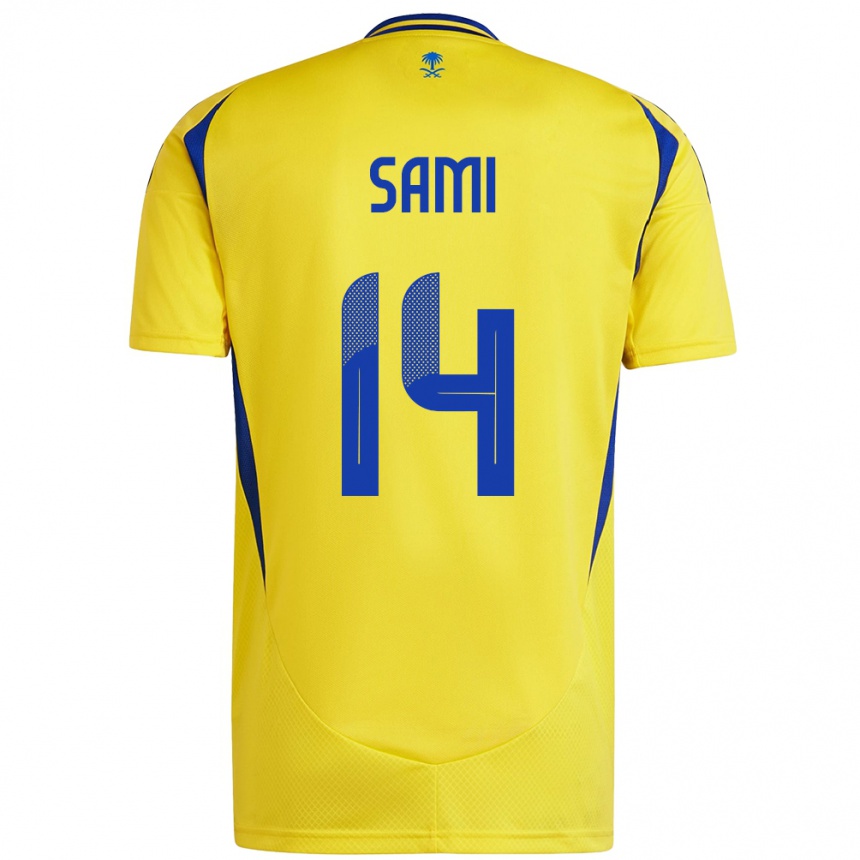 Niño Fútbol Camiseta Sami Al-Najei #14 Amarillo Azul 1ª Equipación 2024/25