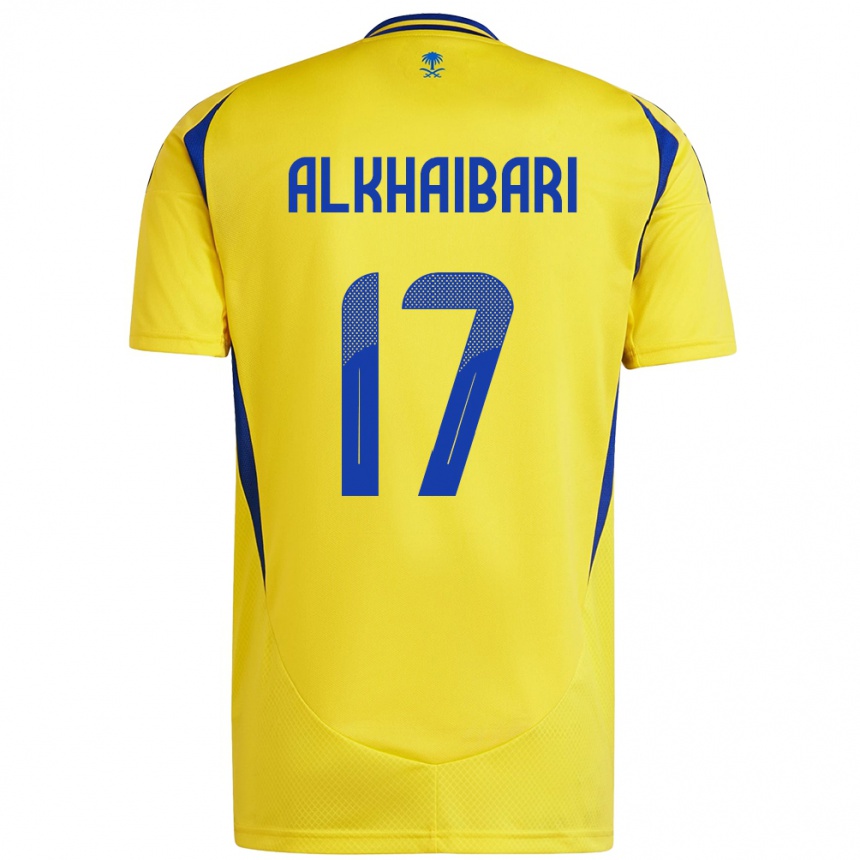 Niño Fútbol Camiseta Abdullah Al-Khaibari #17 Amarillo Azul 1ª Equipación 2024/25