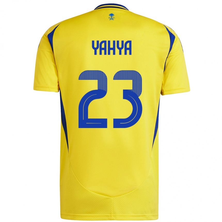 Niño Fútbol Camiseta Ayman Yahya #23 Amarillo Azul 1ª Equipación 2024/25