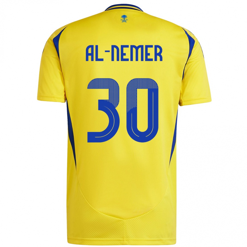 Niño Fútbol Camiseta Meshari Al-Nemer #30 Amarillo Azul 1ª Equipación 2024/25