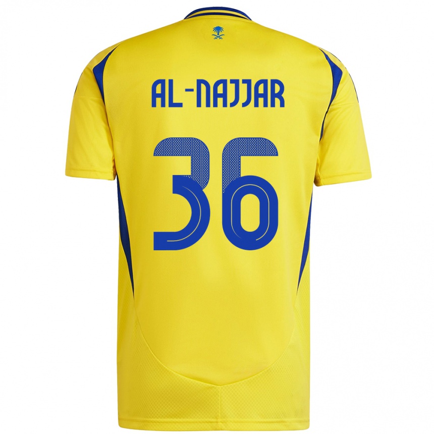 Niño Fútbol Camiseta Raghed Al-Najjar #36 Amarillo Azul 1ª Equipación 2024/25