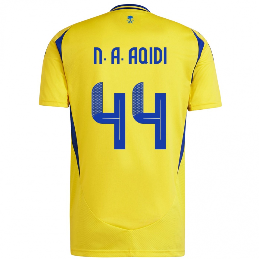 Niño Fútbol Camiseta Nawaf Al-Aqidi #44 Amarillo Azul 1ª Equipación 2024/25