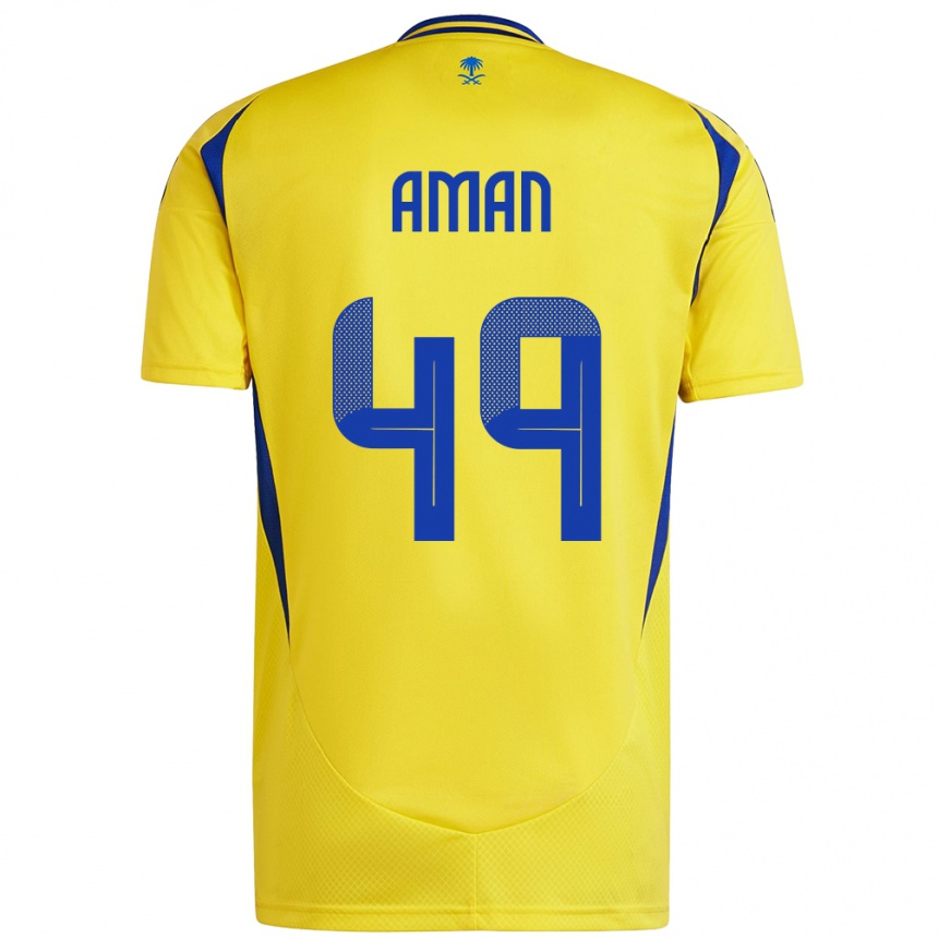 Niño Fútbol Camiseta Awad Aman #49 Amarillo Azul 1ª Equipación 2024/25