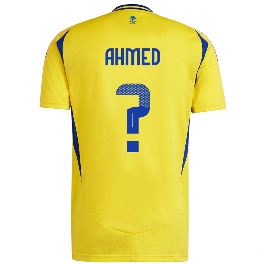 Niño Fútbol Camiseta Al Anood Ahmed #0 Amarillo Azul 1ª Equipación 2024/25