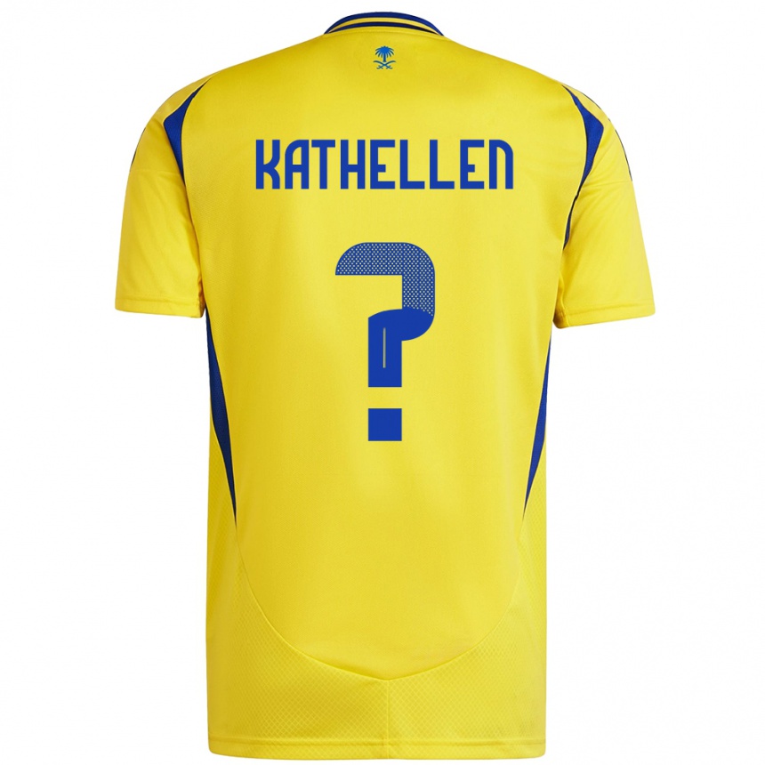 Niño Fútbol Camiseta Kathellen #0 Amarillo Azul 1ª Equipación 2024/25