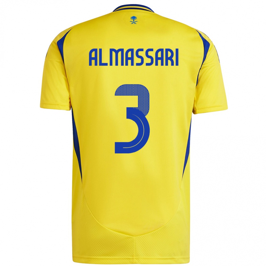 Niño Fútbol Camiseta Wadha Almassari #3 Amarillo Azul 1ª Equipación 2024/25