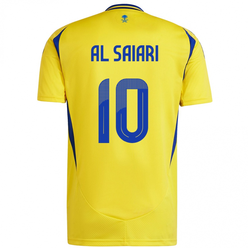 Niño Fútbol Camiseta Mubarkh Al-Saiari #10 Amarillo Azul 1ª Equipación 2024/25