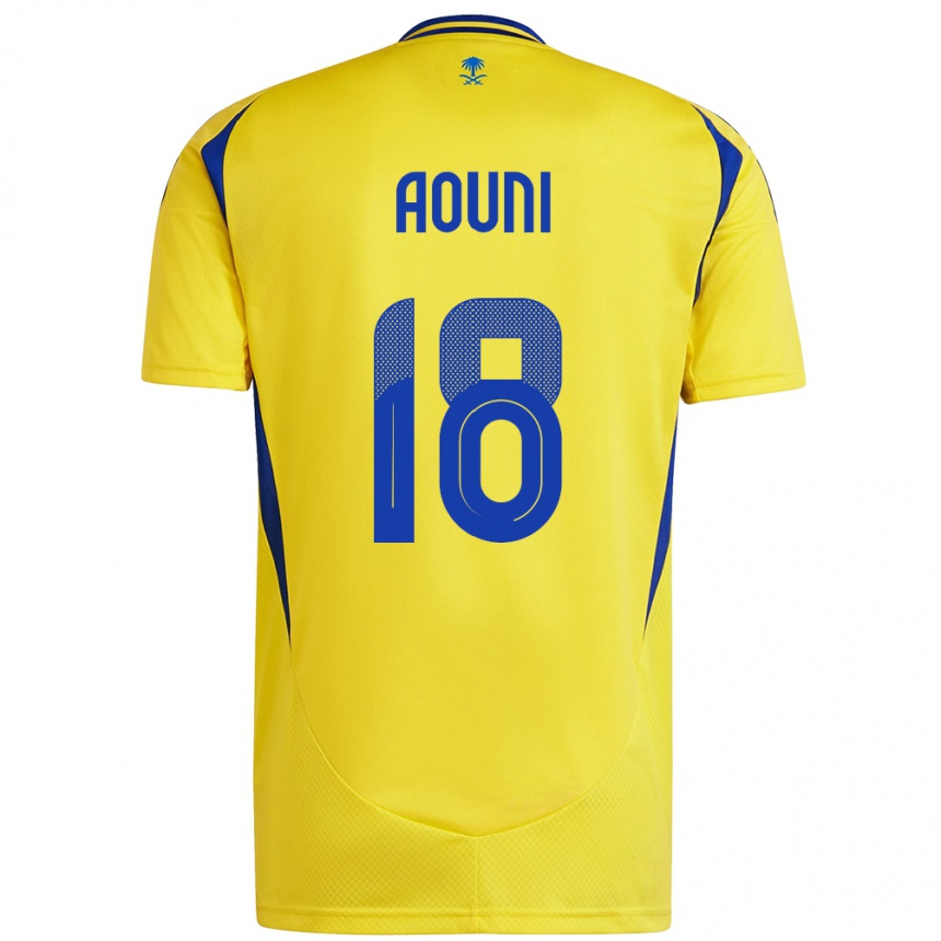 Niño Fútbol Camiseta Samia Aouni #18 Amarillo Azul 1ª Equipación 2024/25