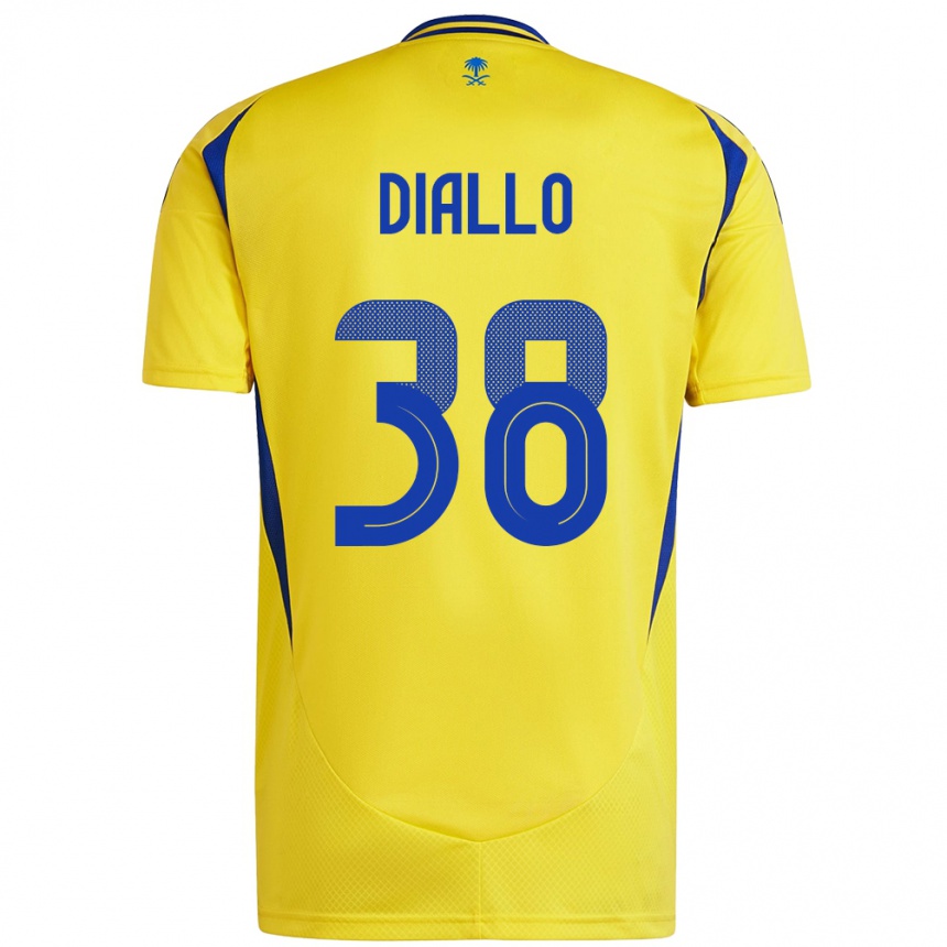 Niño Fútbol Camiseta Aminata Diallo #38 Amarillo Azul 1ª Equipación 2024/25