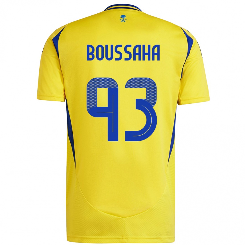 Niño Fútbol Camiseta Lina Boussaha #93 Amarillo Azul 1ª Equipación 2024/25