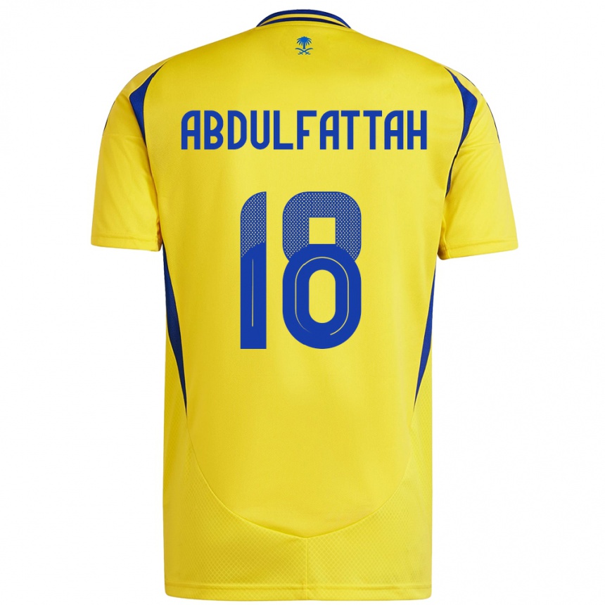 Niño Fútbol Camiseta Abdulfattah Adam #18 Amarillo Azul 1ª Equipación 2024/25