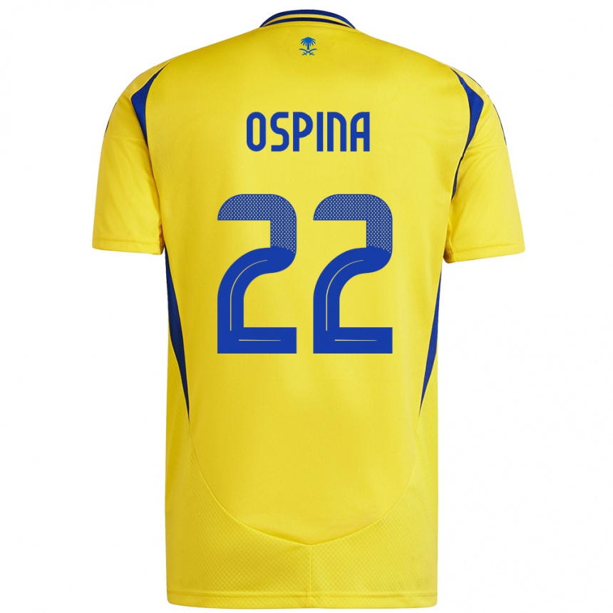 Niño Fútbol Camiseta David Ospina #22 Amarillo Azul 1ª Equipación 2024/25