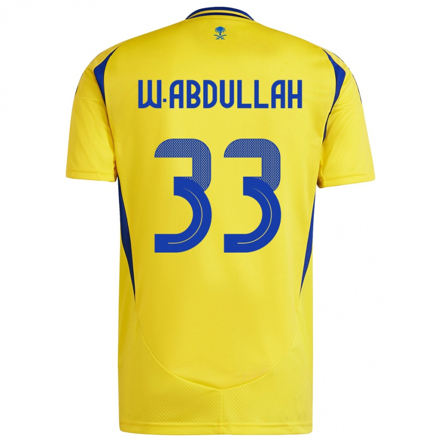 Niño Fútbol Camiseta Waleed Abdullah #33 Amarillo Azul 1ª Equipación 2024/25