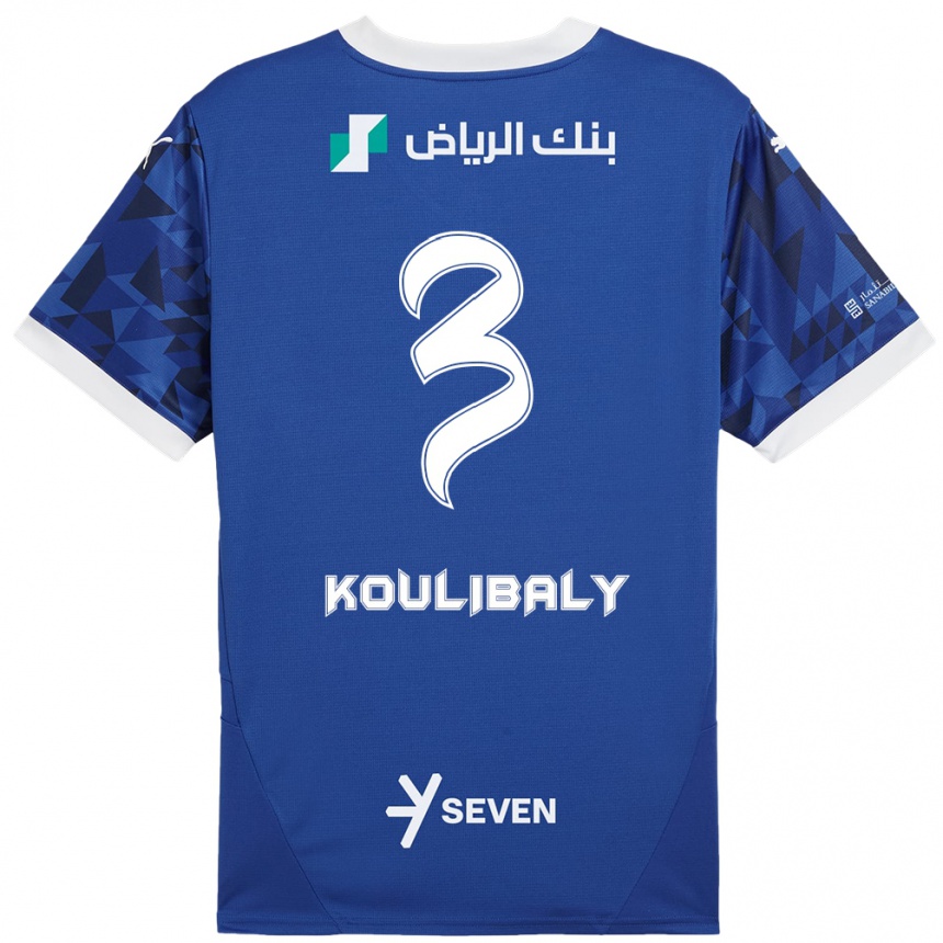 Niño Fútbol Camiseta Kalidou Koulibaly #3 Azul Oscuro Blanco 1ª Equipación 2024/25