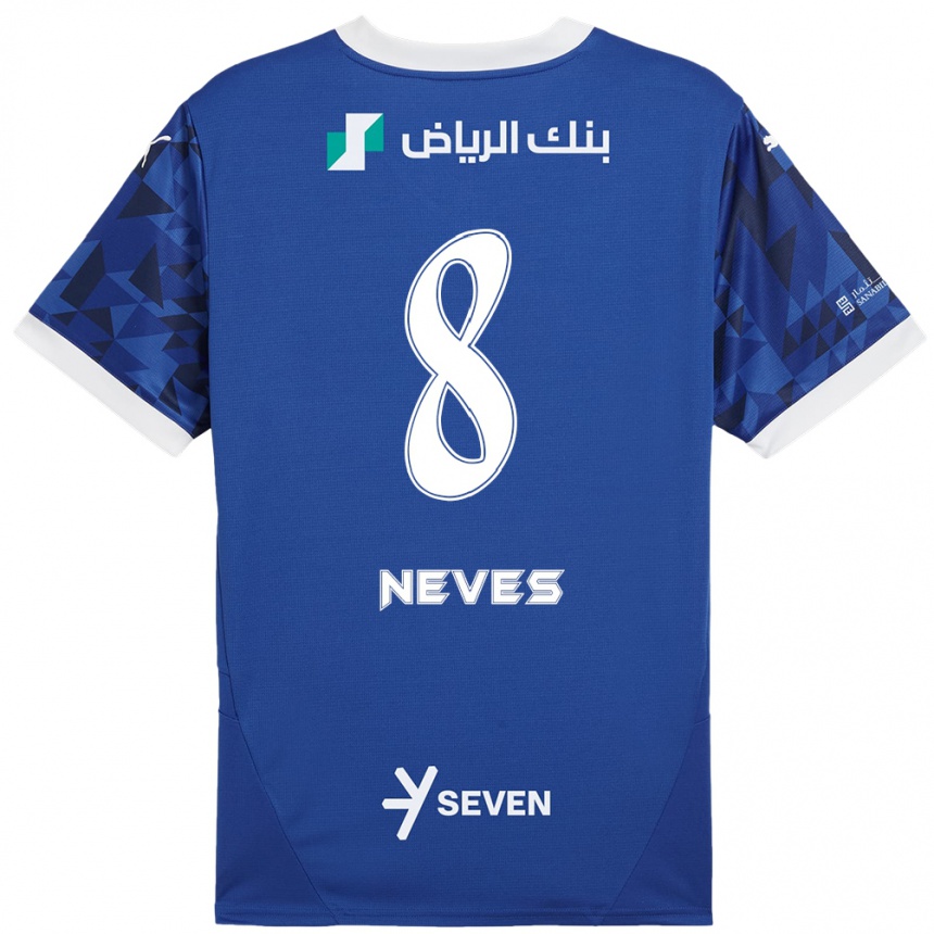 Niño Fútbol Camiseta Rúben Neves #8 Azul Oscuro Blanco 1ª Equipación 2024/25