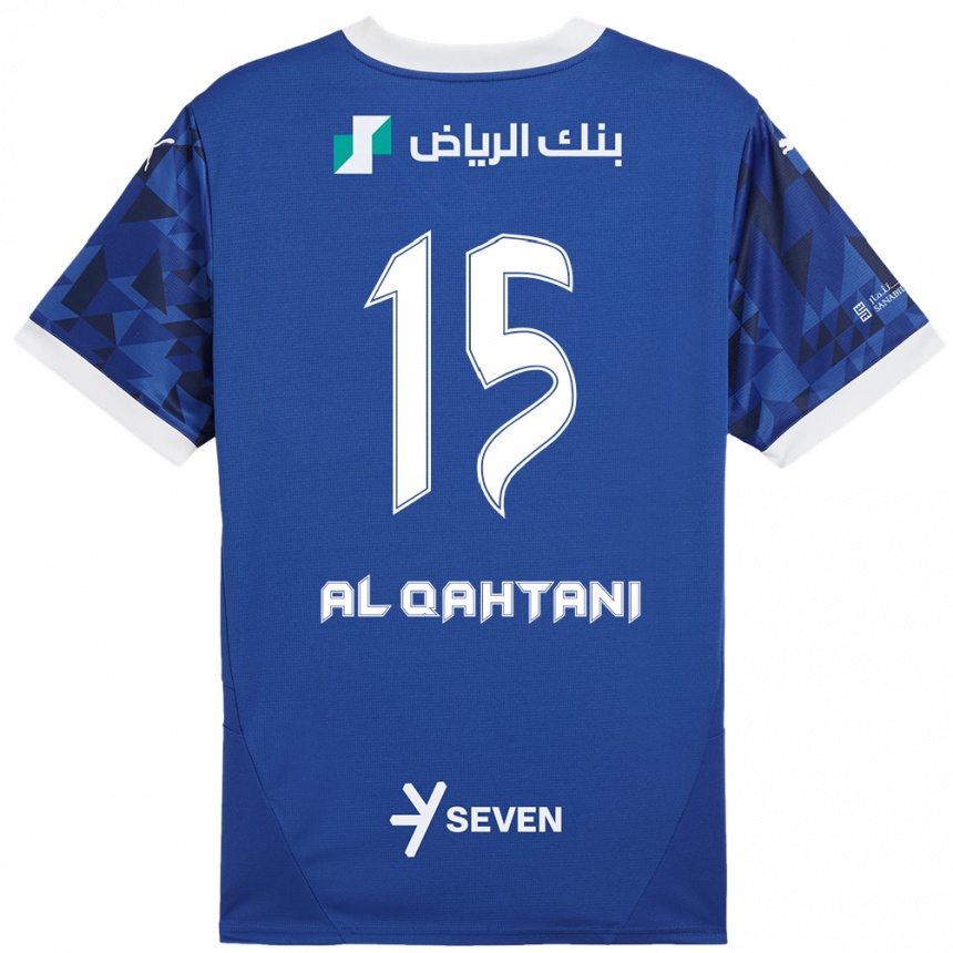 Niño Fútbol Camiseta Mohammed Al-Qahtani #15 Azul Oscuro Blanco 1ª Equipación 2024/25