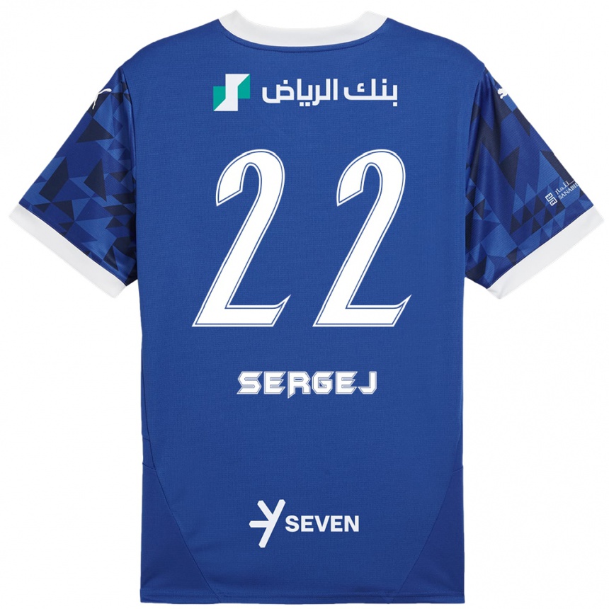 Niño Fútbol Camiseta Sergej Milinkovic-Savic #22 Azul Oscuro Blanco 1ª Equipación 2024/25