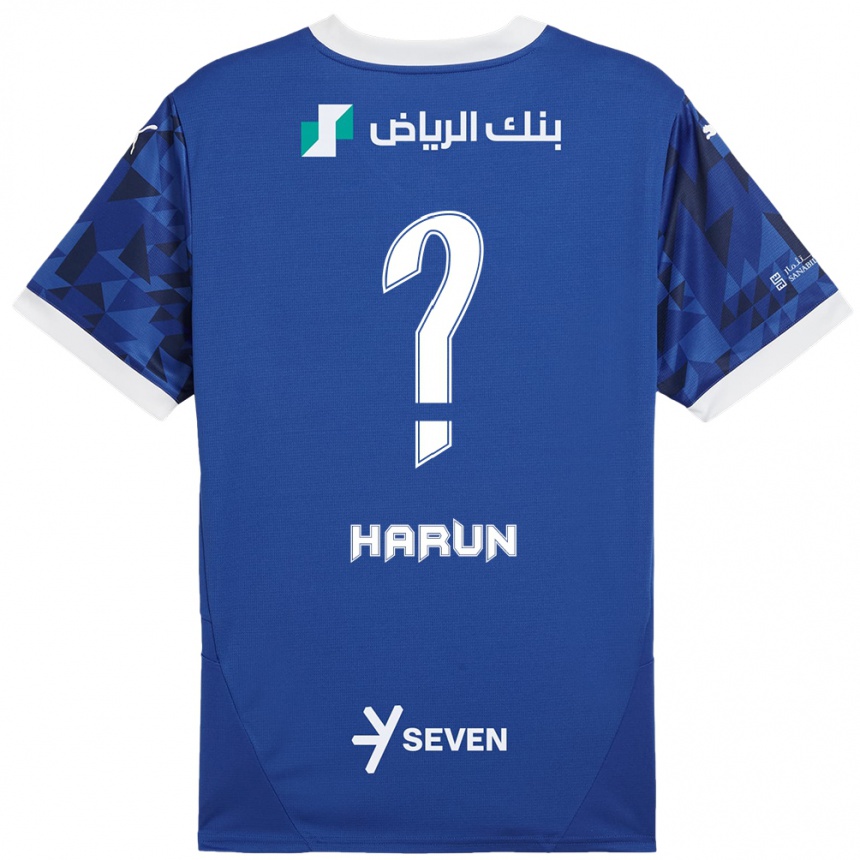 Niño Fútbol Camiseta Saud Harun #0 Azul Oscuro Blanco 1ª Equipación 2024/25