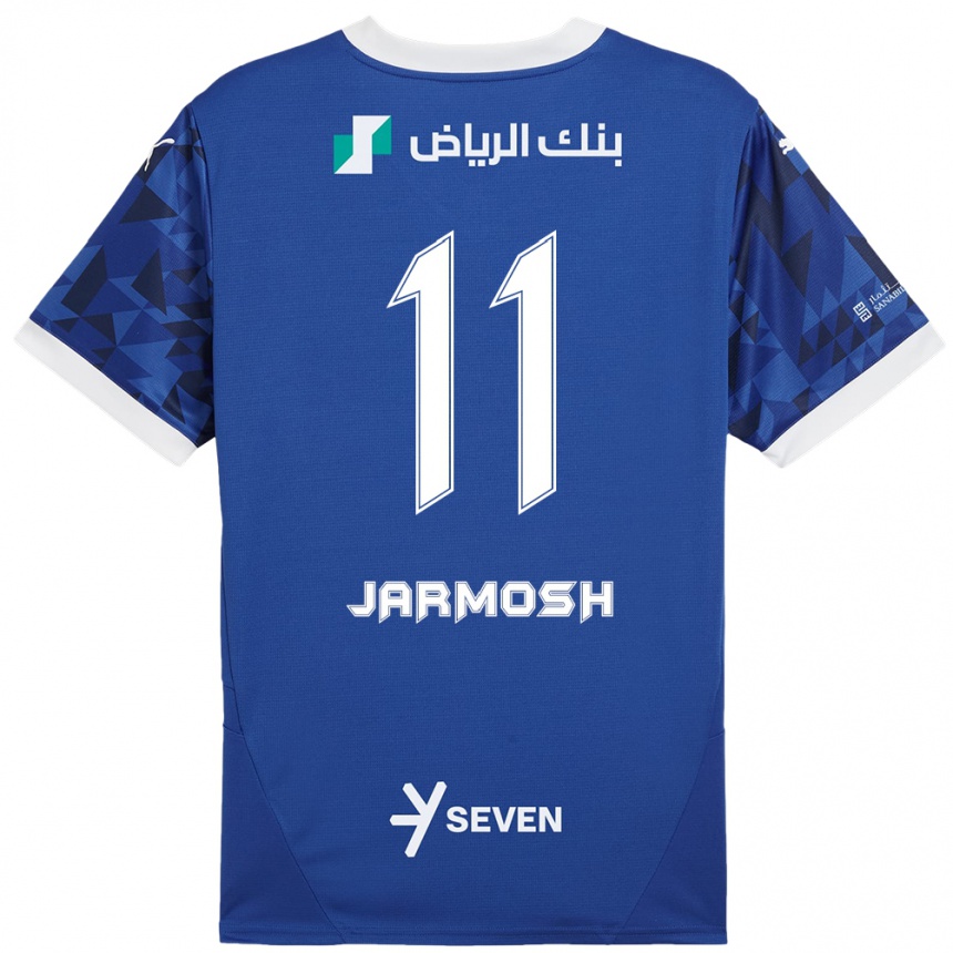 Niño Fútbol Camiseta Abdulaziz Jarmosh #11 Azul Oscuro Blanco 1ª Equipación 2024/25