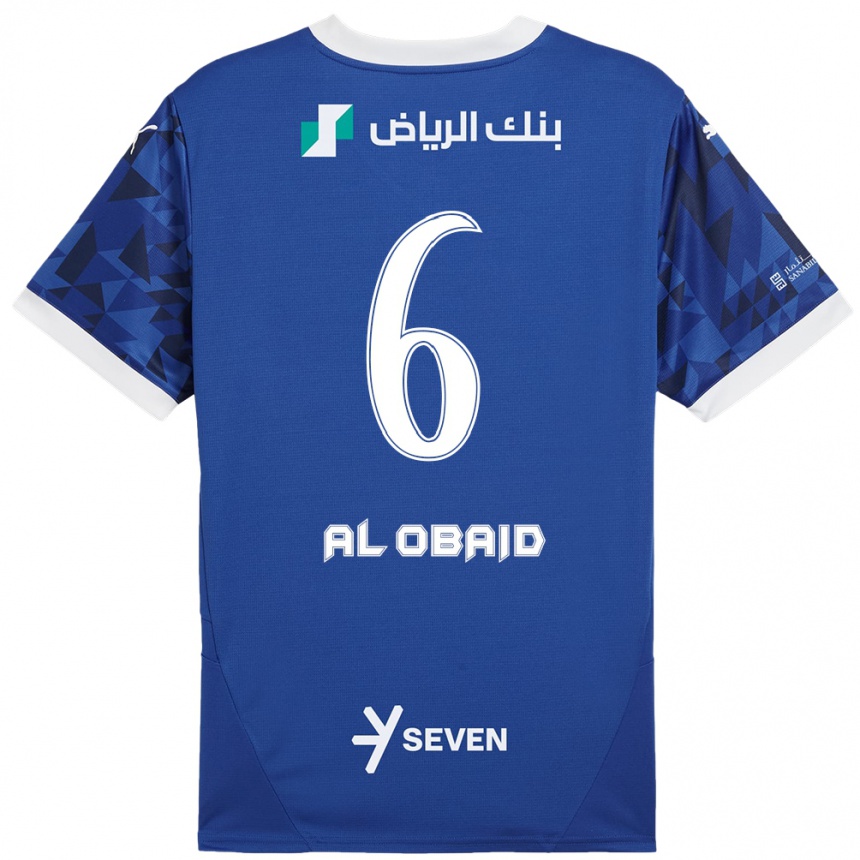 Niño Fútbol Camiseta Lulu Al-Obaid #6 Azul Oscuro Blanco 1ª Equipación 2024/25