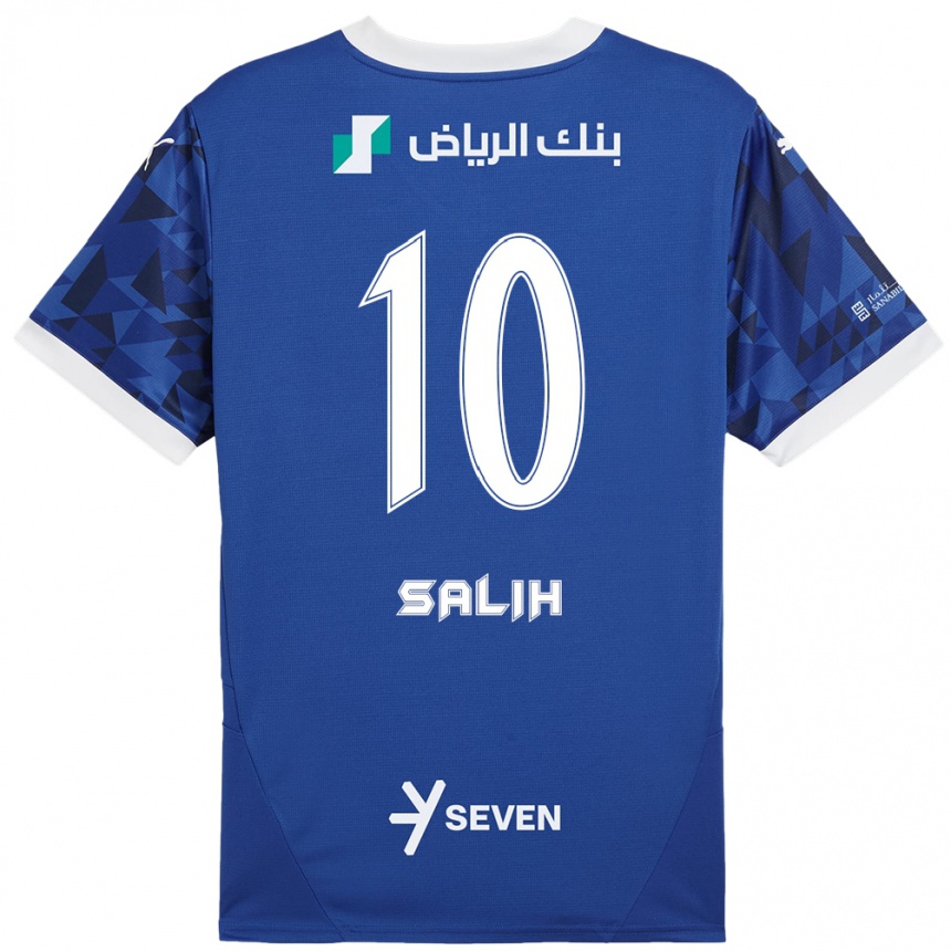 Niño Fútbol Camiseta Zakia Salih #10 Azul Oscuro Blanco 1ª Equipación 2024/25