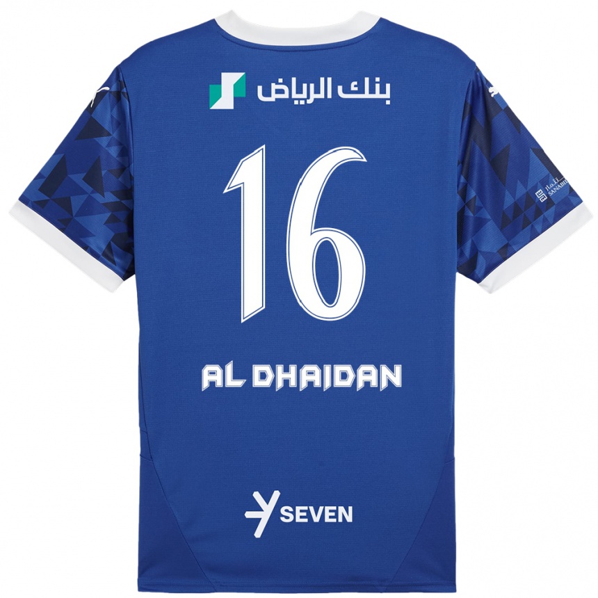 Niño Fútbol Camiseta Nadia Al-Dhaidan #16 Azul Oscuro Blanco 1ª Equipación 2024/25