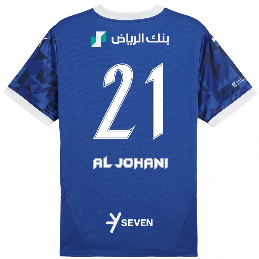 Niño Fútbol Camiseta Joury Al-Johani #21 Azul Oscuro Blanco 1ª Equipación 2024/25