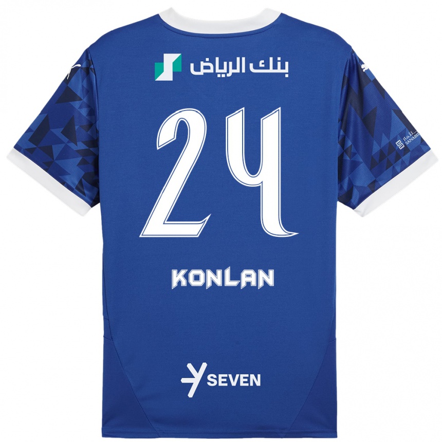 Niño Fútbol Camiseta Cynthia Konlan #24 Azul Oscuro Blanco 1ª Equipación 2024/25