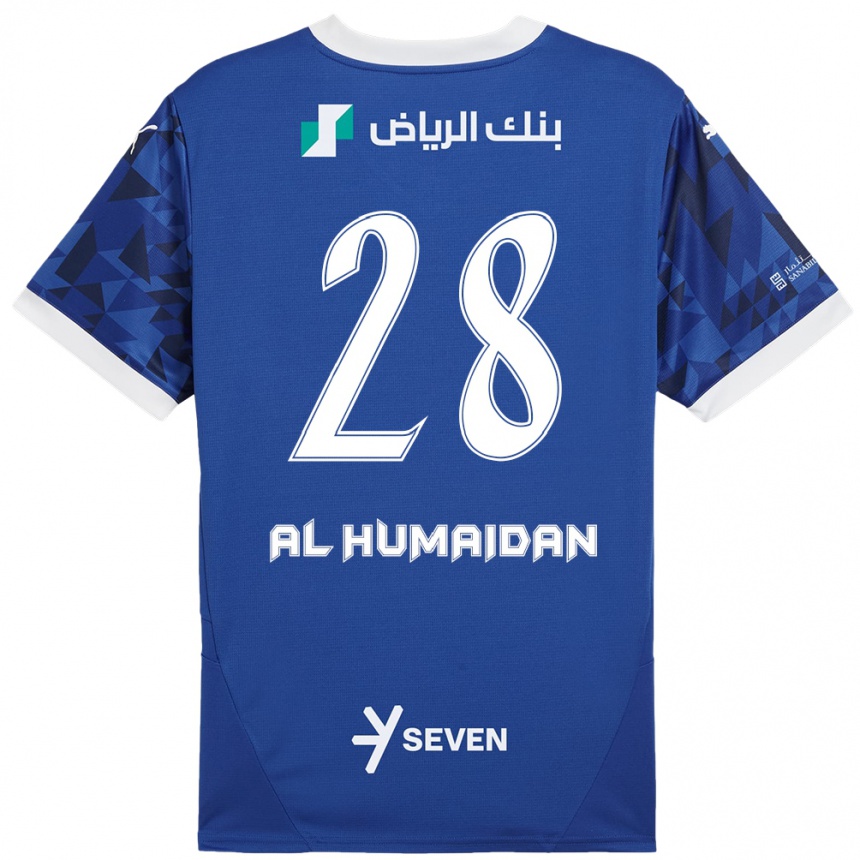 Niño Fútbol Camiseta Fay Al-Humaidan #28 Azul Oscuro Blanco 1ª Equipación 2024/25