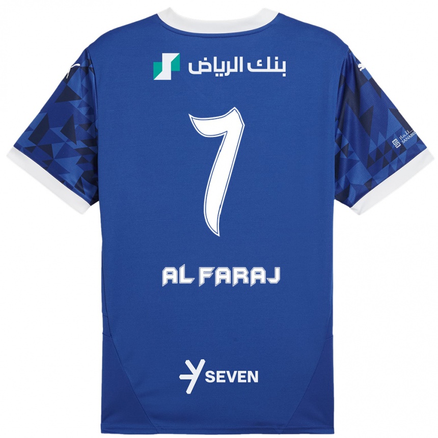 Niño Fútbol Camiseta Salman Al-Faraj #7 Azul Oscuro Blanco 1ª Equipación 2024/25