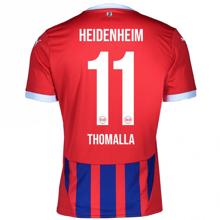 Niño Fútbol Camiseta Denis Thomalla #11 Rojo Azul 1ª Equipación 2024/25